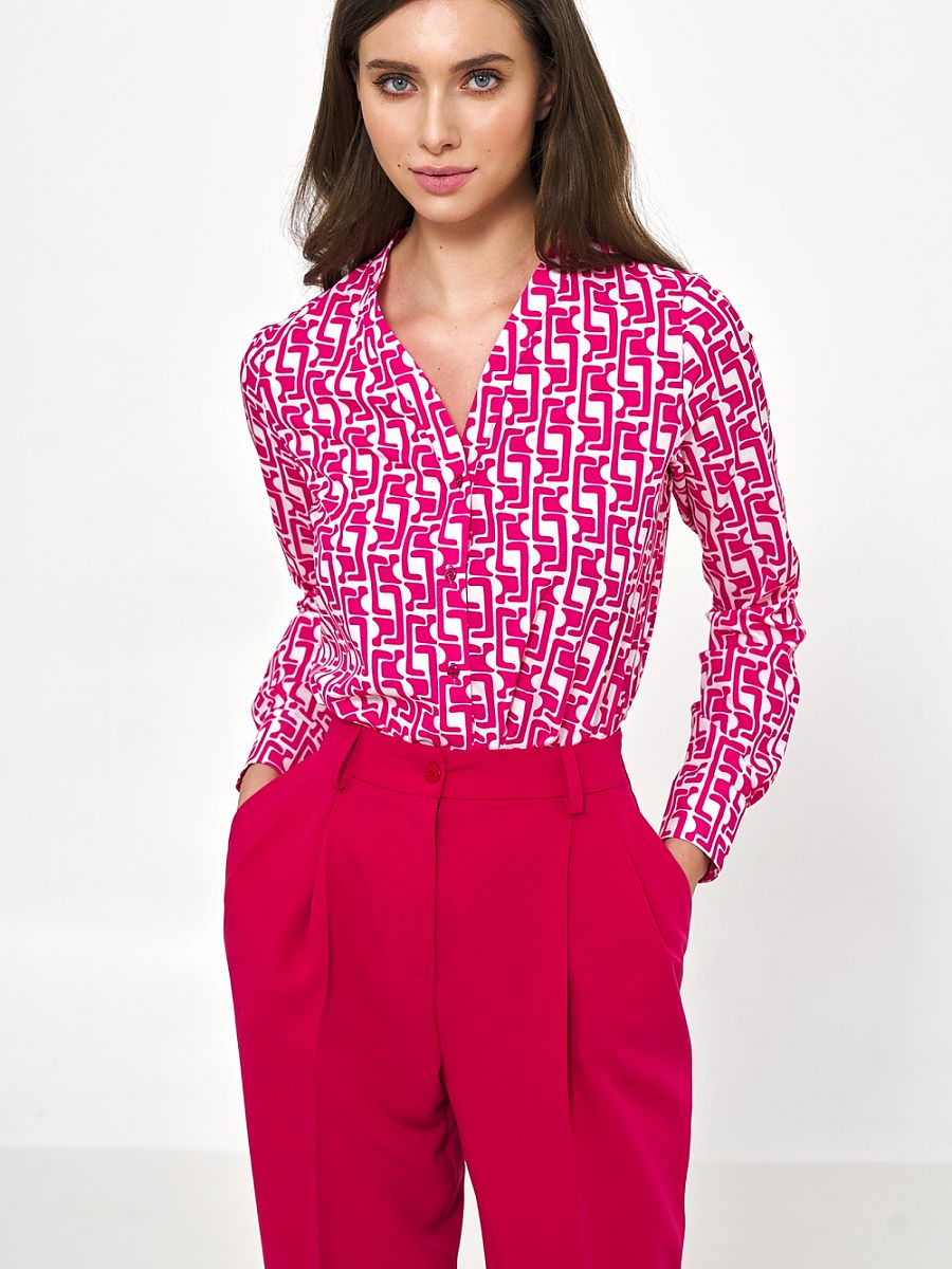 Chemise manches longues psychose rose