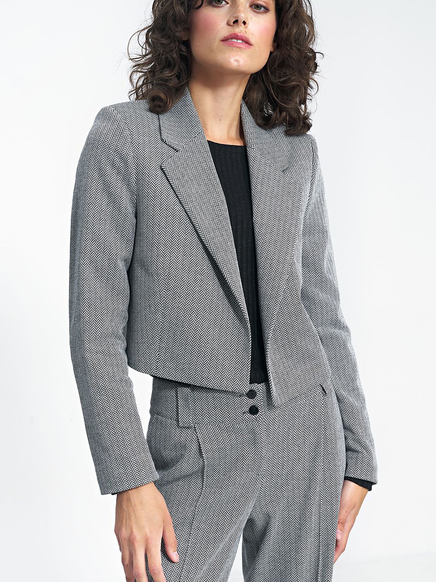 Veste courte rayée grise