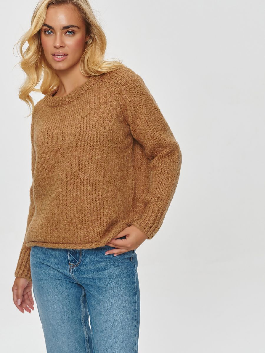 Pull laine ocre