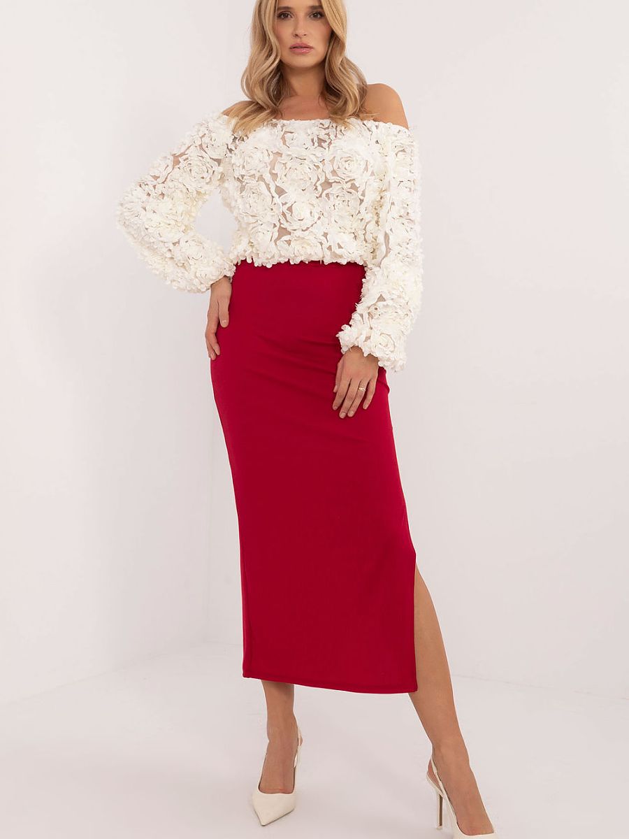 Jupe tailleur rouge