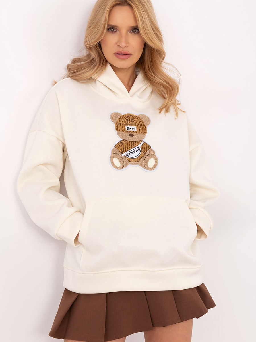 Sweatshirt ourson beige