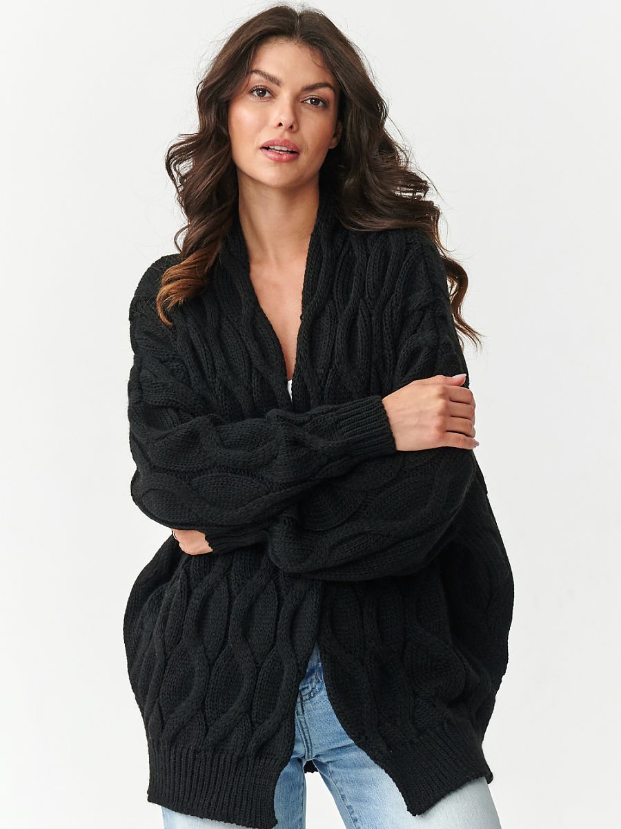 Cardigan collection grande maille noir