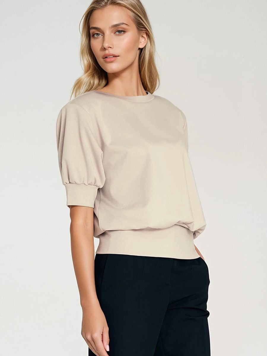Blouse manche 3/4 beige