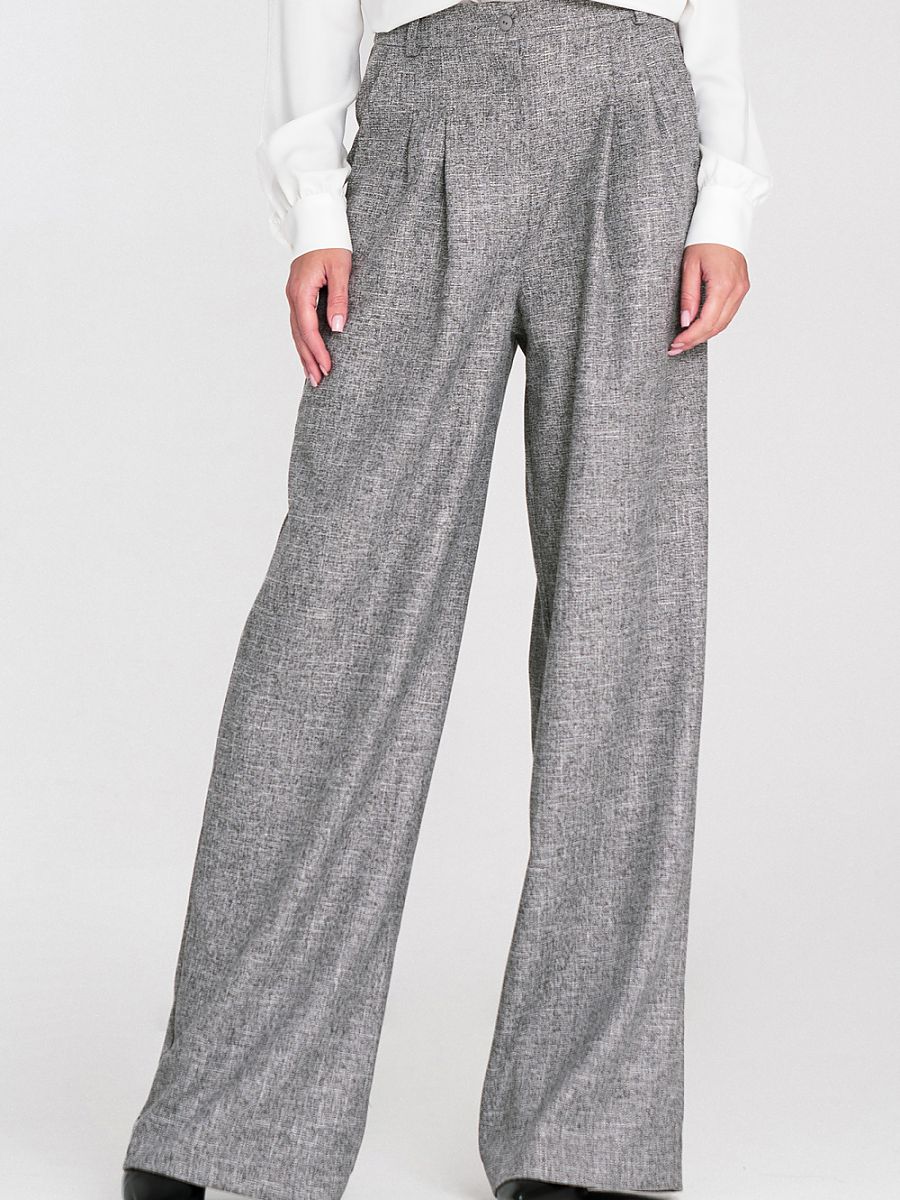 Pantalon large spodnica gris clair